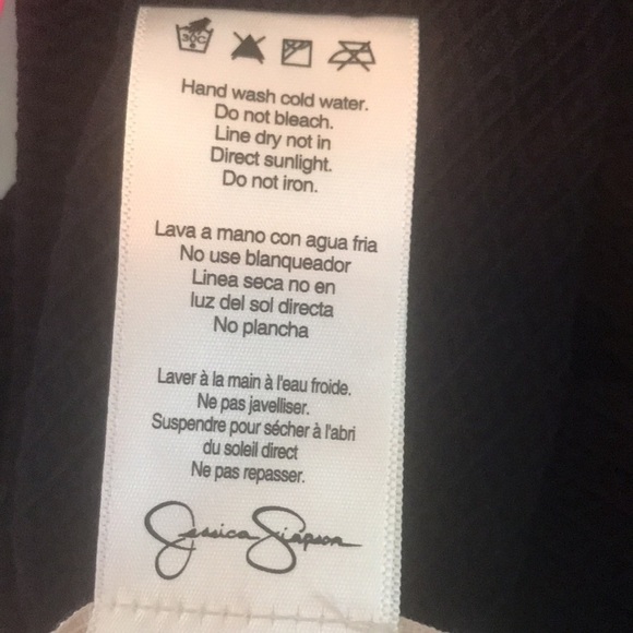 Jessica Simpson Black Halter Scalloped Trim One Piece Swimsuit Size S - Picture 6 of 6